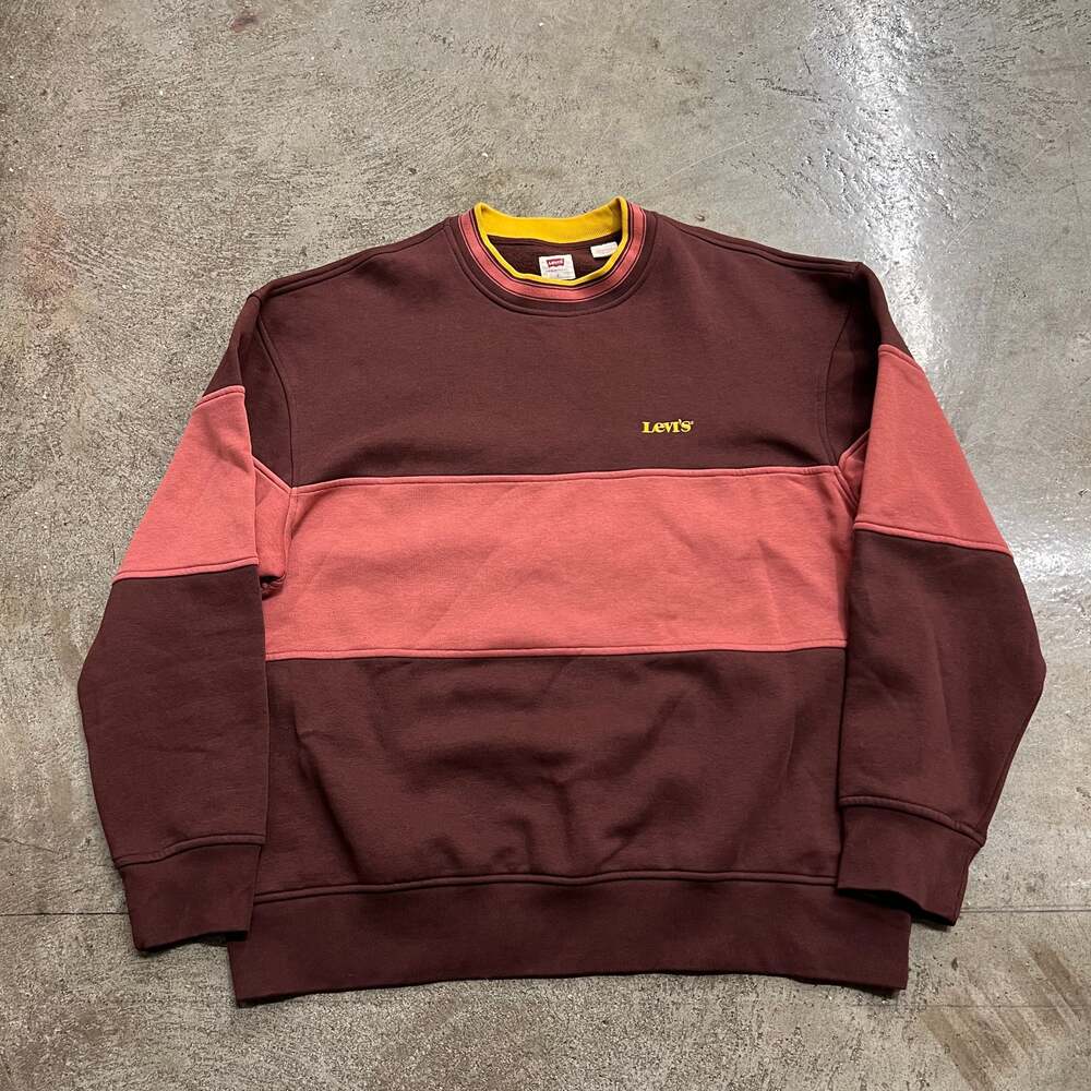 Levi's Men's Colorblock Relaxed Sweatshirt, Brushed Fleece Long Sleeve Crew Neck
